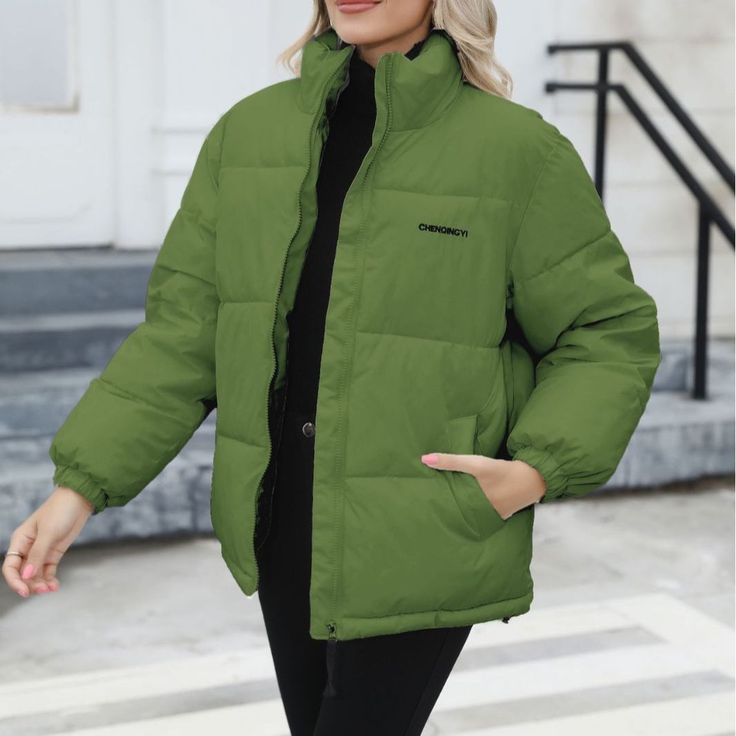 Damen Wattierte Oversize-Steppjacke mit Stehkragen und Kordelzugsaum Shop Nory