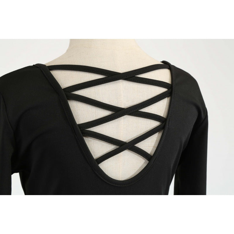 Damen Festliches Swingkleid mit Nikolausprint, tailliertem Satinband und gekreuztem Rückendetail Shop Nory
