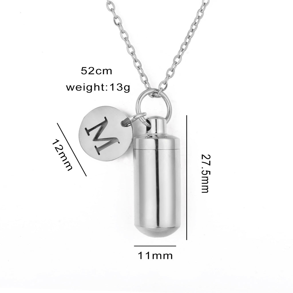 Damen personalisierte Kapsel-Halskette aus Edelstahl Shop Nory