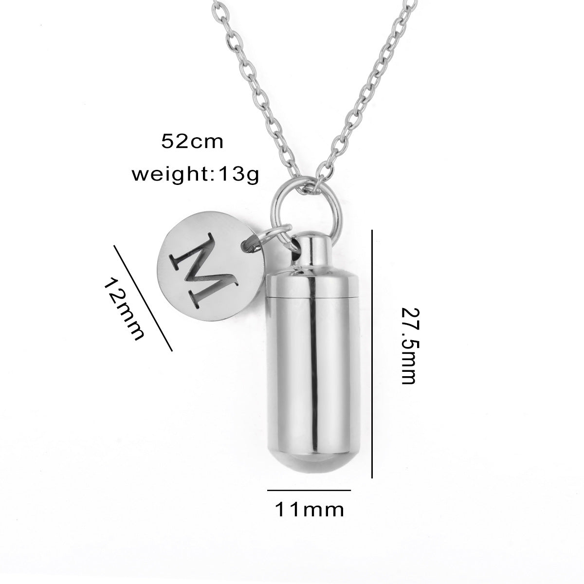 Damen personalisierte Kapsel-Halskette aus Edelstahl Shop Nory