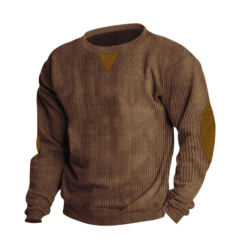 Herren Strickpullover mit einzigartigem strukturiertem Design und aufgesetzten Ellbogenpatches