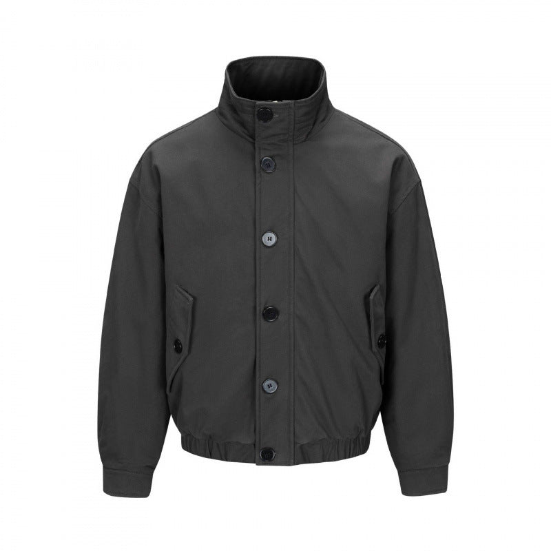 Herren Kurzblouson im Field-Look mit verstärktem Stehkragen, markanter Knopfleiste und Tunnelzugsaum Shop Nory