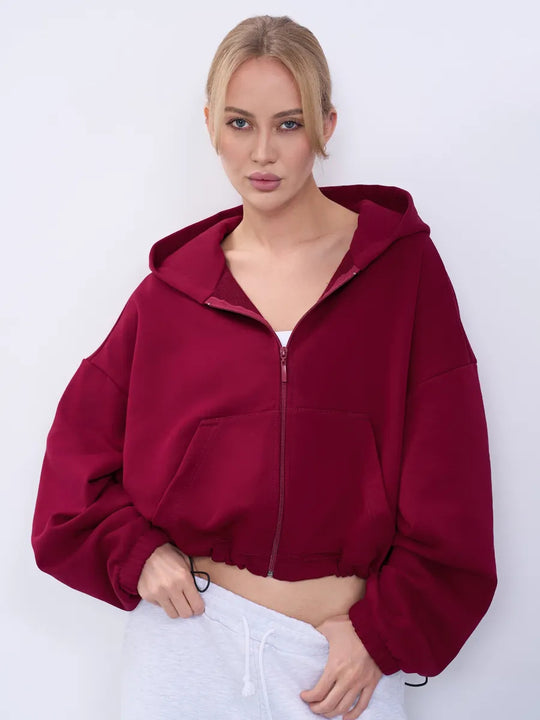 Damen Modischer cropped Zip-Hoodie Shop Nory