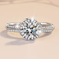 Damen Zarter Verlobungsring mit funkelndem Zirkonia und floraler Fassung Shop Nory