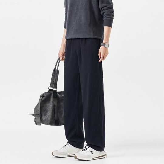 Herren Entspannte Baumwollhose mit elastischem Bund und weitem Bein Shop Nory