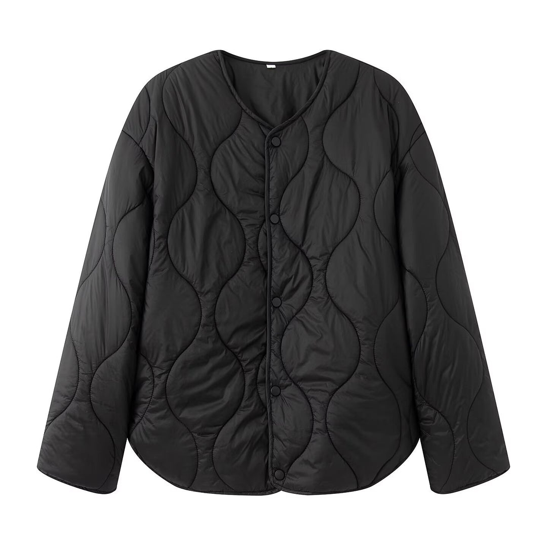 Damen Steppjacke mit Oversize‑Schnitt, Rundhals und geschwungenem Saum Shop Nory