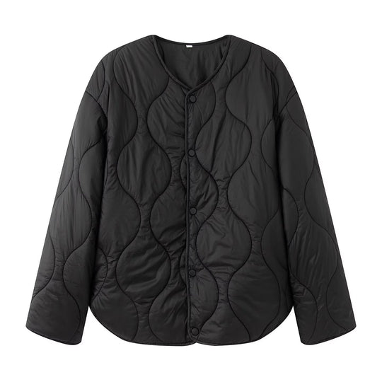 Damen Steppjacke mit Oversize‑Schnitt, Rundhals und geschwungenem Saum Shop Nory