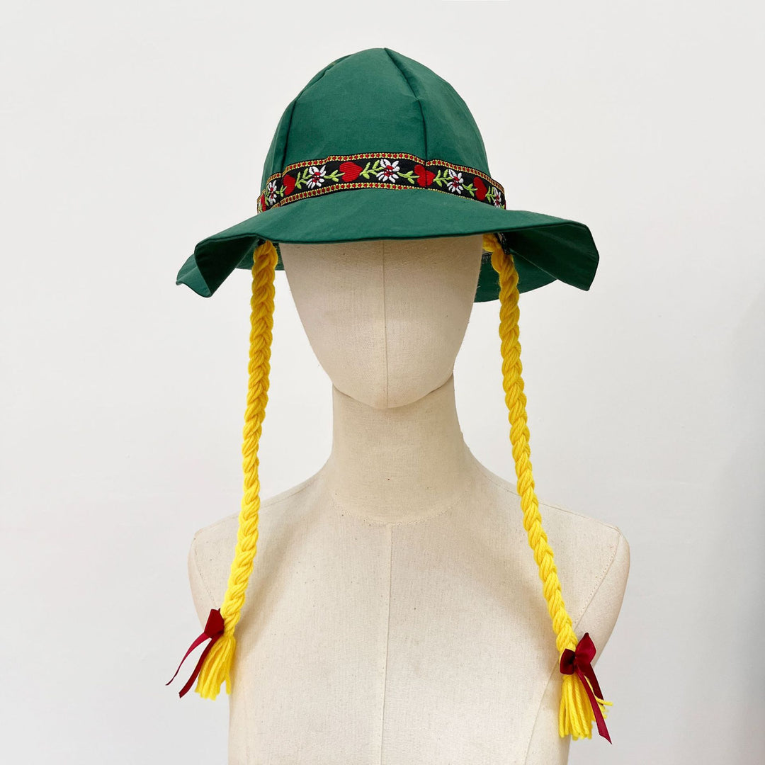 Damen nan verspielter Sonnenhut mit geflochtenen Zöpfen, besticktem Stirnband und breiter Krempe Shop Nory