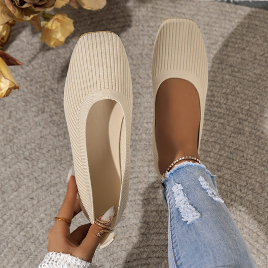 Damen Atmungsaktive Strick‑Ballerinas mit quadratischer Spitze Shop Nory