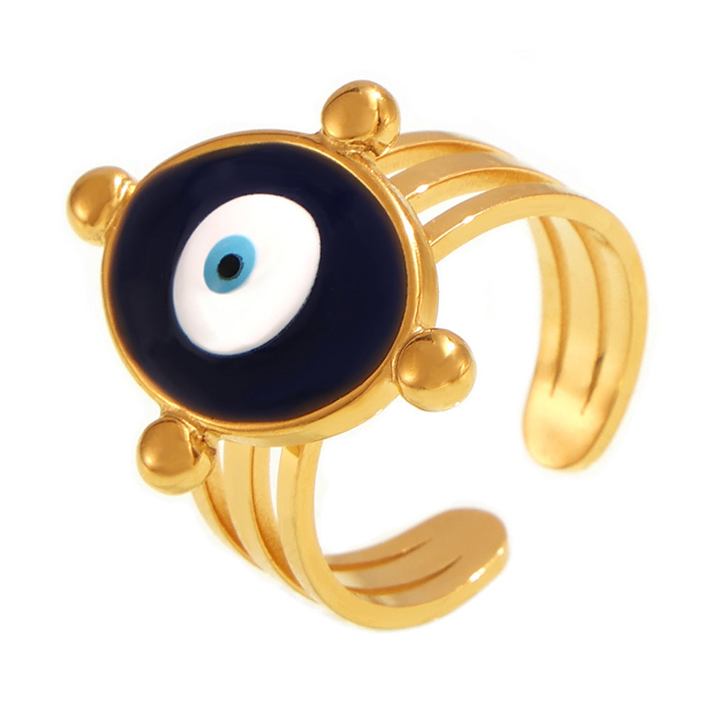 Damen Offener Ring mit Augenmotiven aus hochwertigem Titanstahl Shop Nory