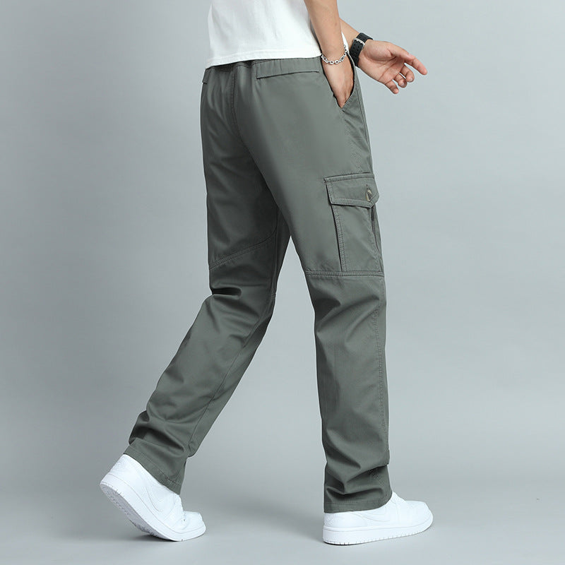 Herren Robuste Canvas-Cargohose mit geradem Bein, Knieabnähern & Klappentaschen Shop Nory