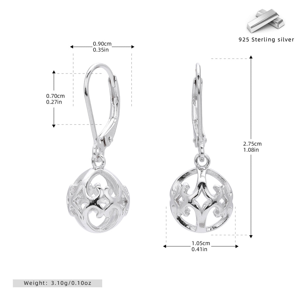 Damen Ohrhänger mit filigranem Design aus 925 Sterling Silber Shop Nory