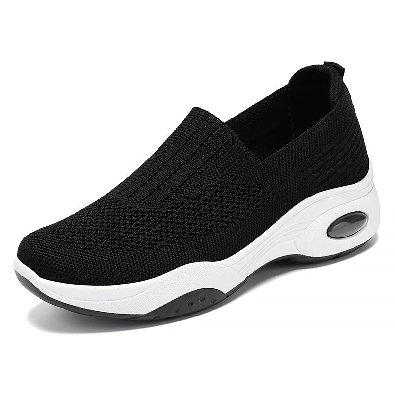 Damen nan nahtloser Strick-Slipper mit erhöhtem Plateau-Luftdämpfer und ergonomischer Fersenstütze Shop Nory