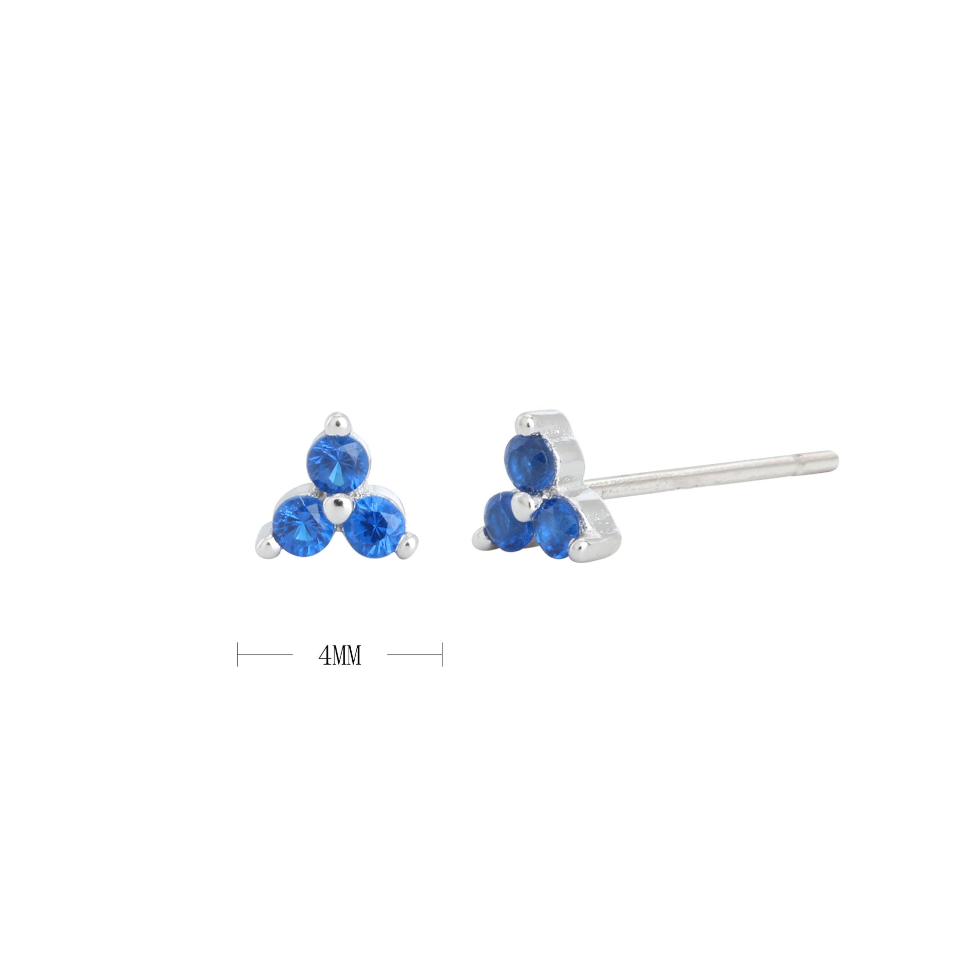 Damen Ohrstecker mit funkelnden blauen Kristallen und hochwertigem 925 Sterling Silber Shop Nory