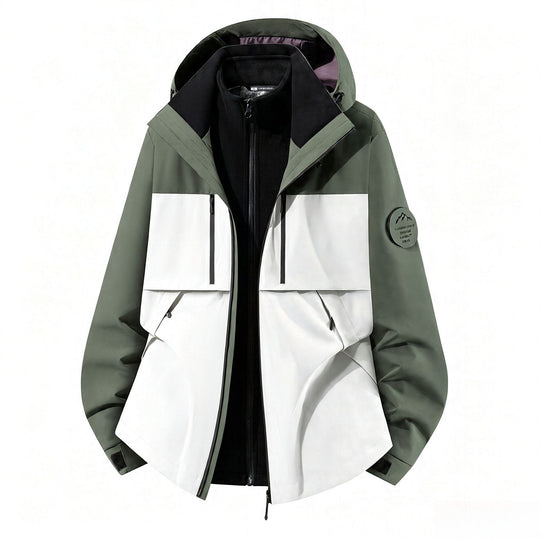 Herren dreilagige Softshell-Outdoorjacke mit herausnehmbarem Fleecefutter und Kapuze Shop Nory