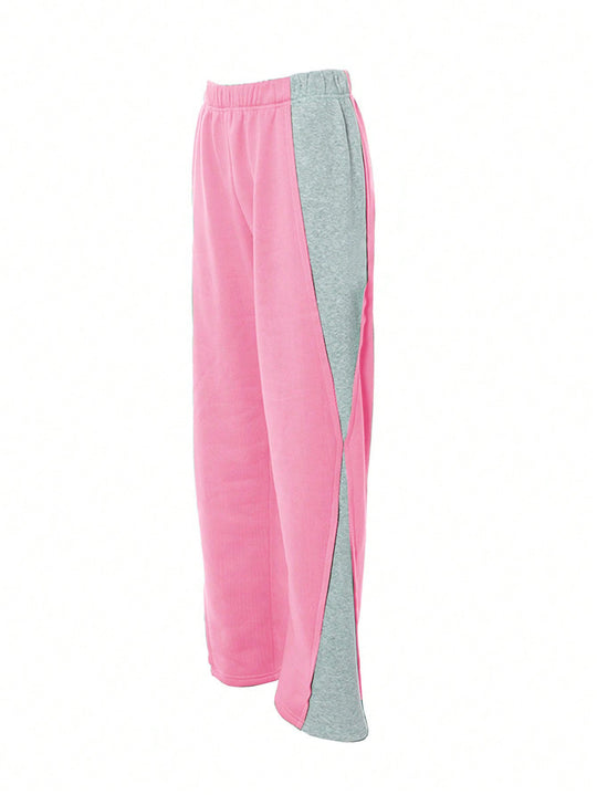 Damen Sportive Jogginghose mit seitlichem Schlitz und Kontrast-Einsatz Shop Nory