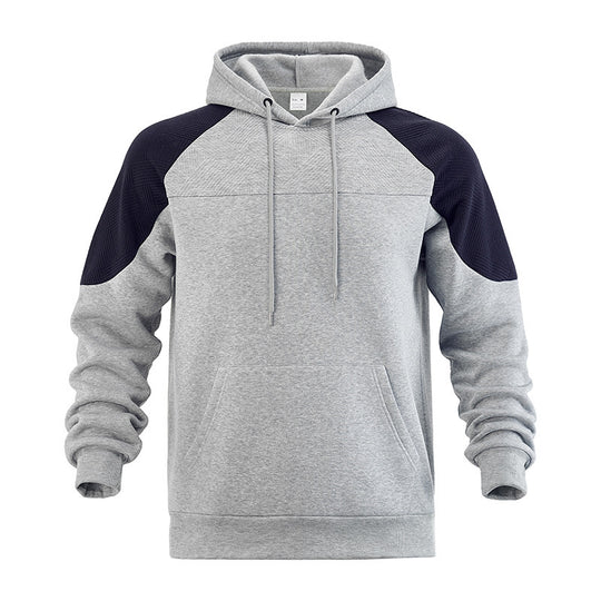 Herren nan sportiver Kapuzenpullover mit strukturierten Kontrast-Einsätzen und Kängurutasche Shop Nory
