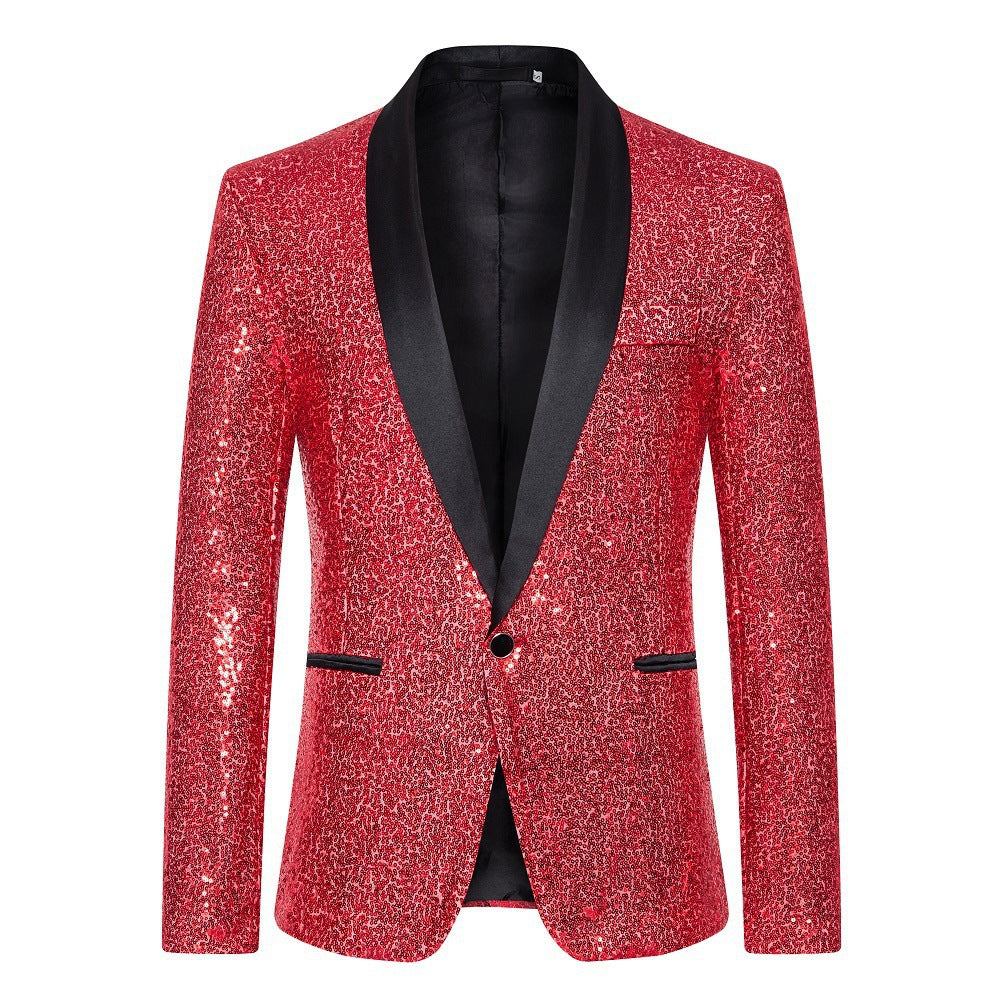 Herren Paillettenblazer mit luxuriösem Schnitt und schimmerndem Effekt