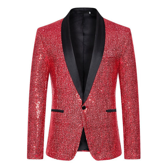 Herren Paillettenblazer mit luxuriösem Schnitt und schimmerndem Effekt