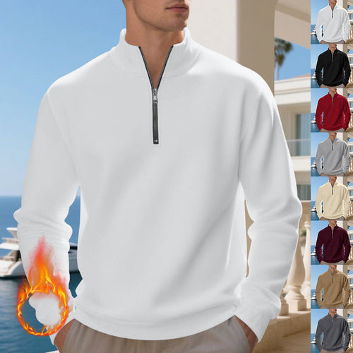 Herren sportlicher Sweatshirt mit modernem Stehkragen und Reißverschluss