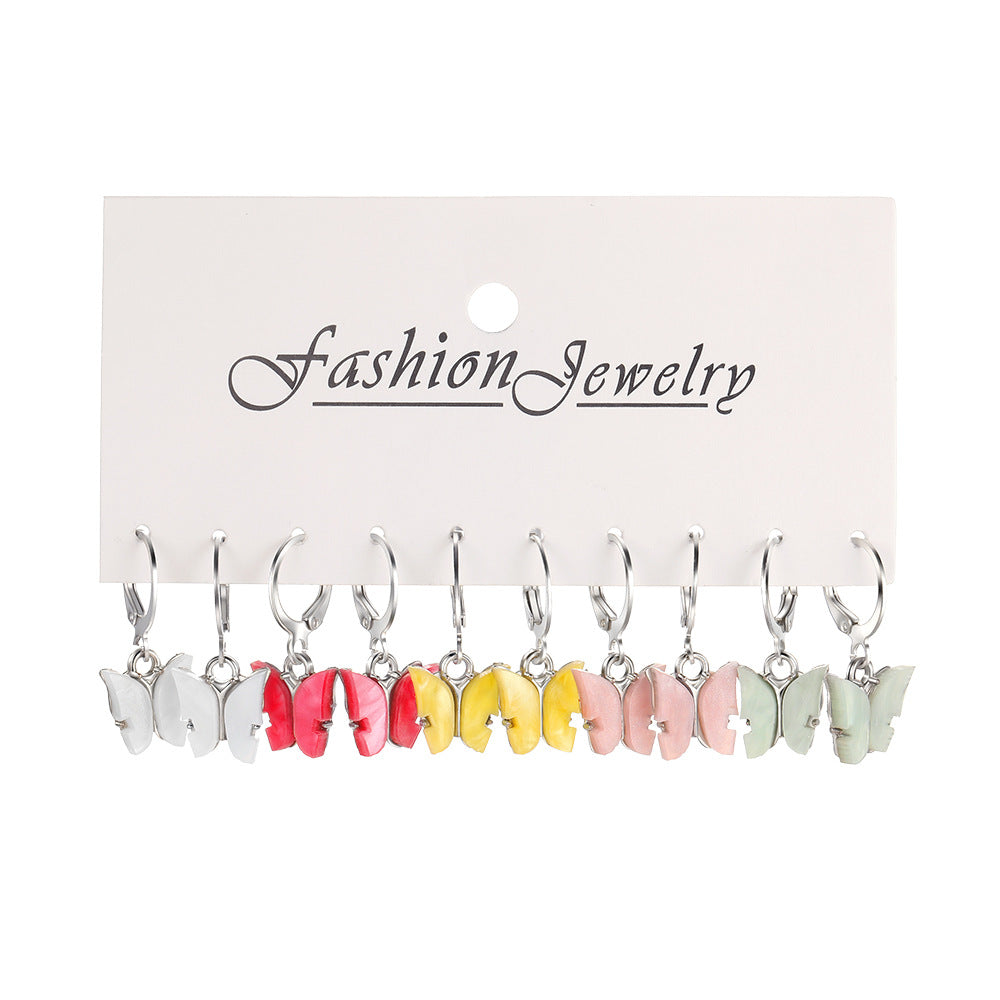 Damen Ohrstecker Set mit filigranen Schmetterlings- und Blumendesigns Shop Nory