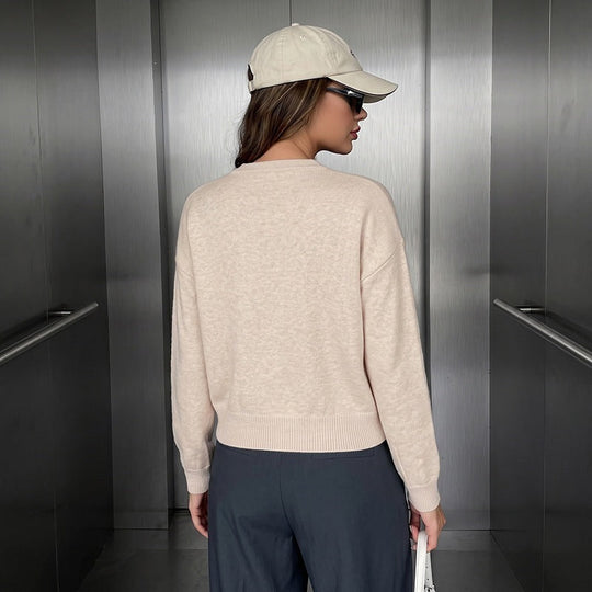 Damen Kurz geschnittener Strickcardigan mit chinesischen Knebelverschlüssen Shop Nory