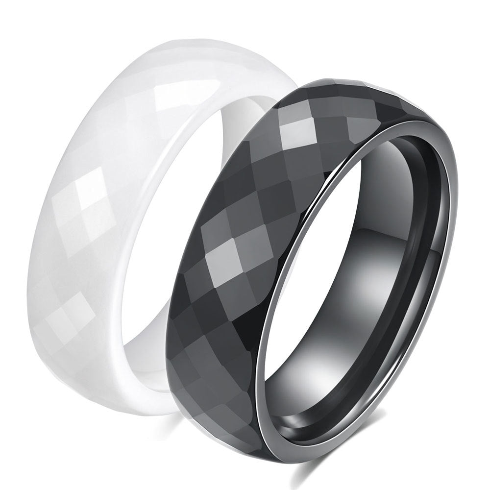 Damen Ring aus hochwertigem Keramik mit facettierter Oberfläche Shop Nory