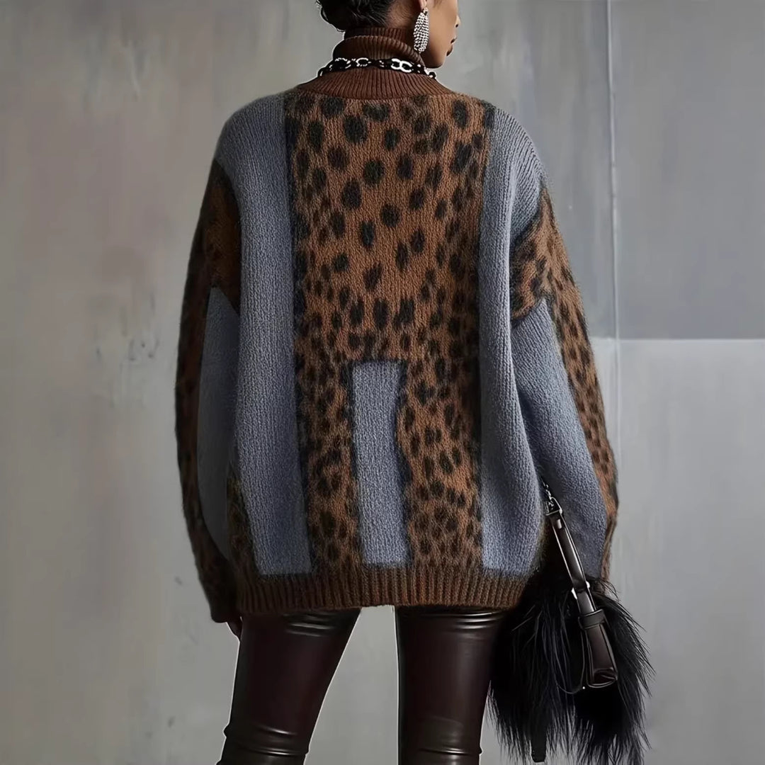 Damen nan kuscheliger Oversize-Pullover mit Rollkragen und Fellstruktur-Optik Shop Nory