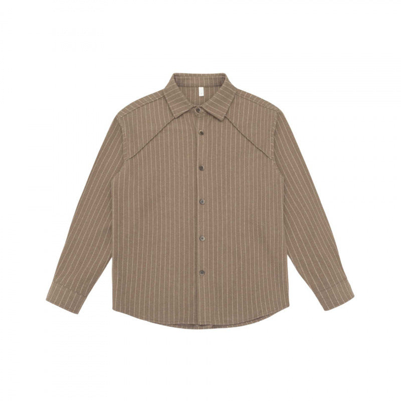 Herren Boxy-Hemd mit Nadelstreifen, Raglanärmeln und soften Flanellgriff Shop Nory