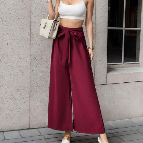 Damen Elegantes Cropped Top mit weitem Hosen-Set Shopnory