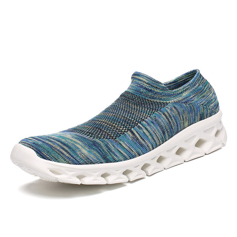 Unisex Leichter Slip-On Strick-Freizeitschuh mit wabenförmiger Hohlkammer-Sohle Shopy Nory