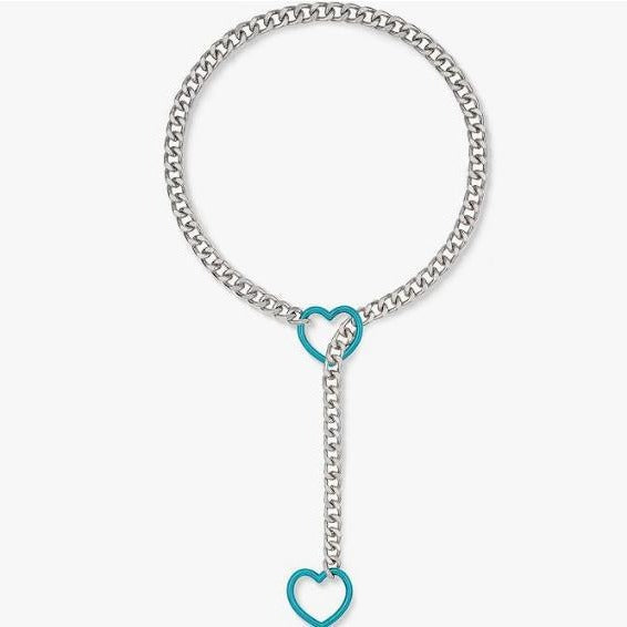 Damen auffällige Kette mit Herzanhängern und charakteristischem Design Shop Nory