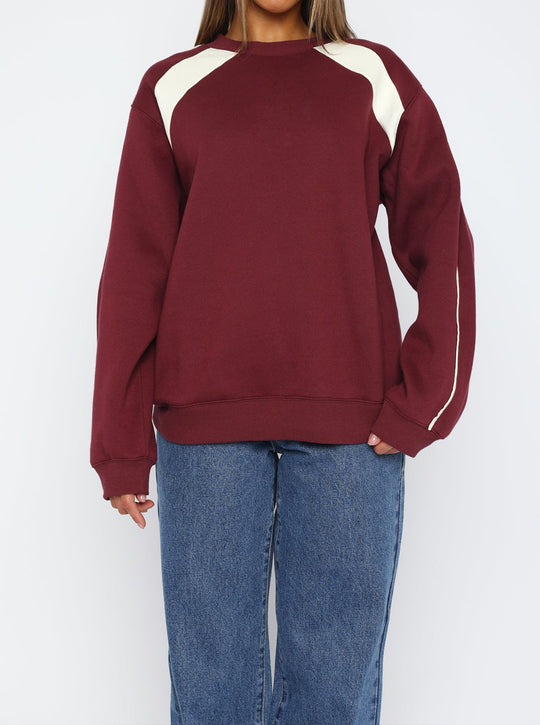 Damen Oversize-Sweatshirt mit kontrastbesetzten Raglanärmeln Shop Nory