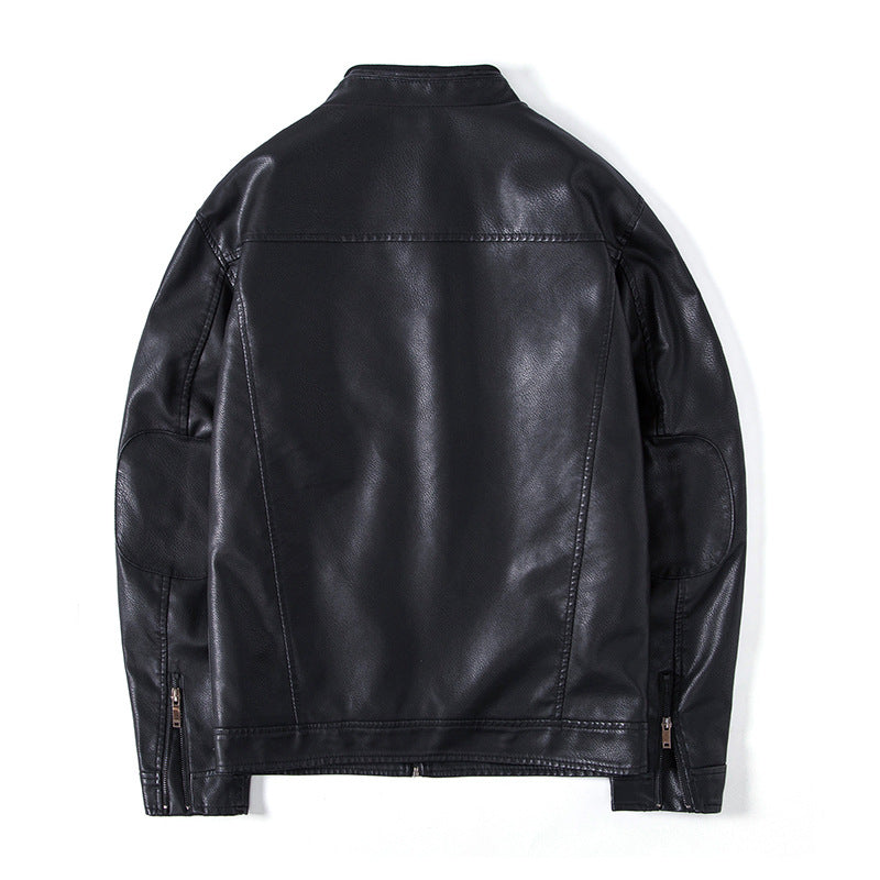 Herren Elegante Kunstleder‑Blousonjacke mit Stehkragen, Reißverschlusstaschen und wärmendem Innenfutter Shop Nory