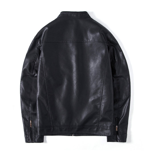 Herren Elegante Kunstleder‑Blousonjacke mit Stehkragen, Reißverschlusstaschen und wärmendem Innenfutter Shop Nory