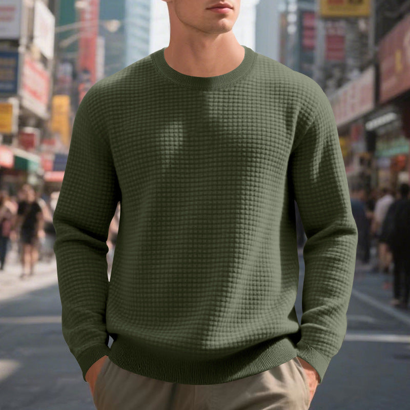 Herren nan Feinstrukturierter Strickpullover mit Waffelstruktur und Rundhalsausschnitt Shop Nory
