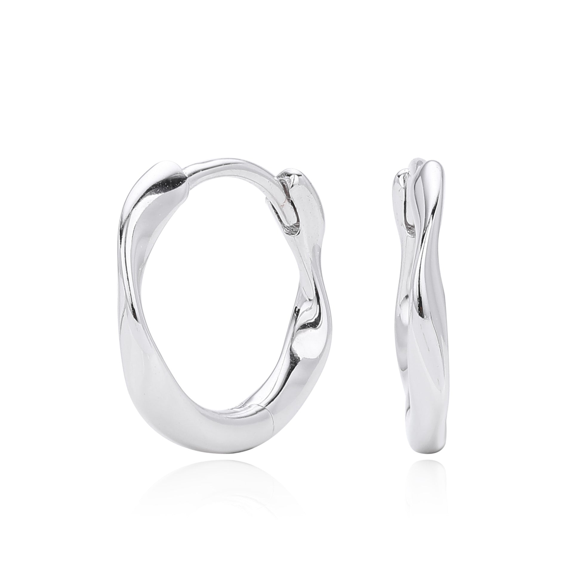 Damen Creolen im eleganten, geschwungenen Design aus hochwertigem 925 Sterling Silber Shop Nory