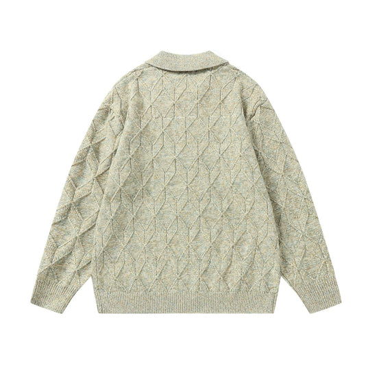 Damen Grob strukturierter Strick‑Zipcardigan mit Hemdkragen Shop Nory