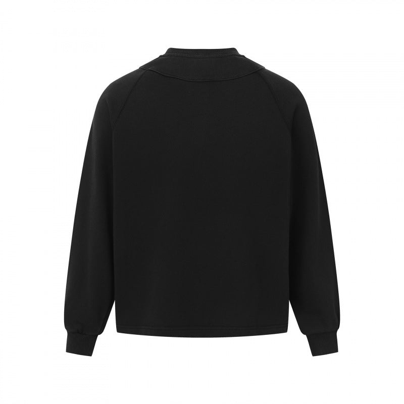 Unisex Boxy‑Sweatshirt mit Raglanärmeln, Rundhalsausschnitt und dekorativer Passe Shop Nory