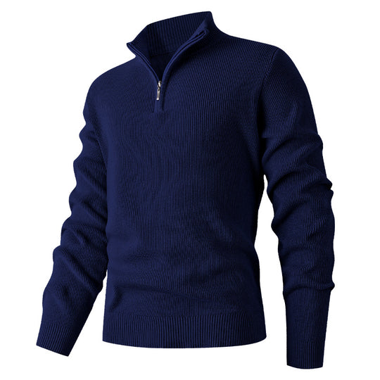 Herren Feinstrick‑Halbzip‑Pullover mit geripptem Mockneck und schlanker Passform Shop Nory