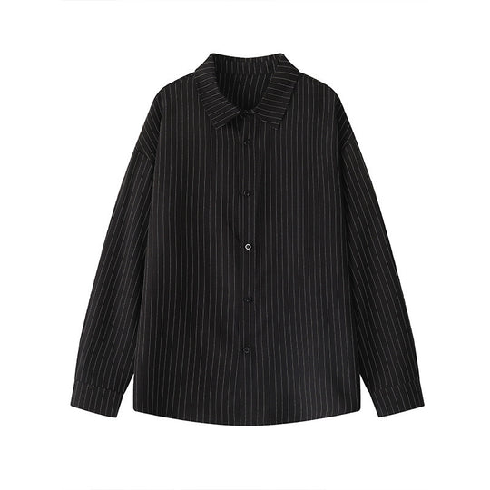 Herren Weites Nadelstreifen-Hemd mit Kentkragen, Overshirt-Schnitt und durchgehender Knopfleiste Shop Nory