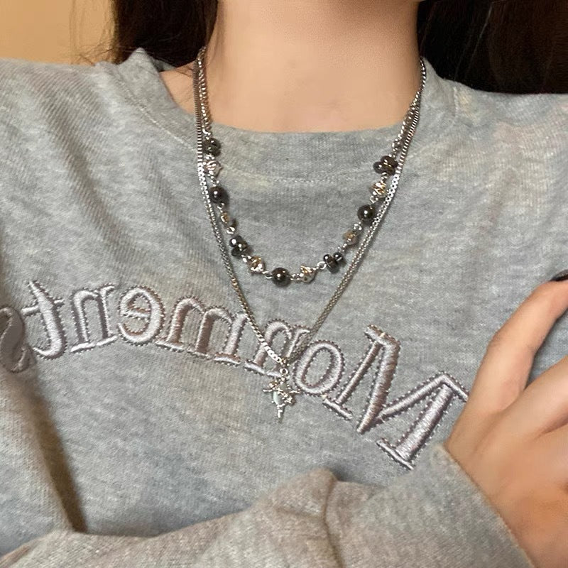 Damen mehrlagige Halskette mit kunstvollen Anhängern und exquisiten Details Shop Nory