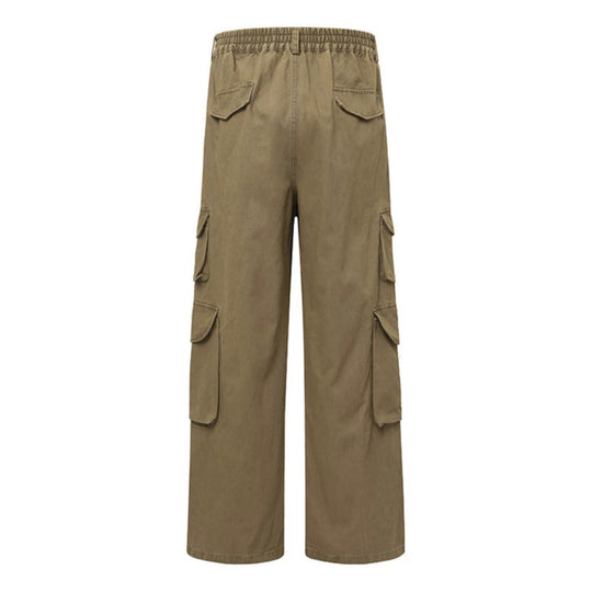 Damen Weite Cargo-Hose mit Multi-Taschen und hoher Taille Shop Nory