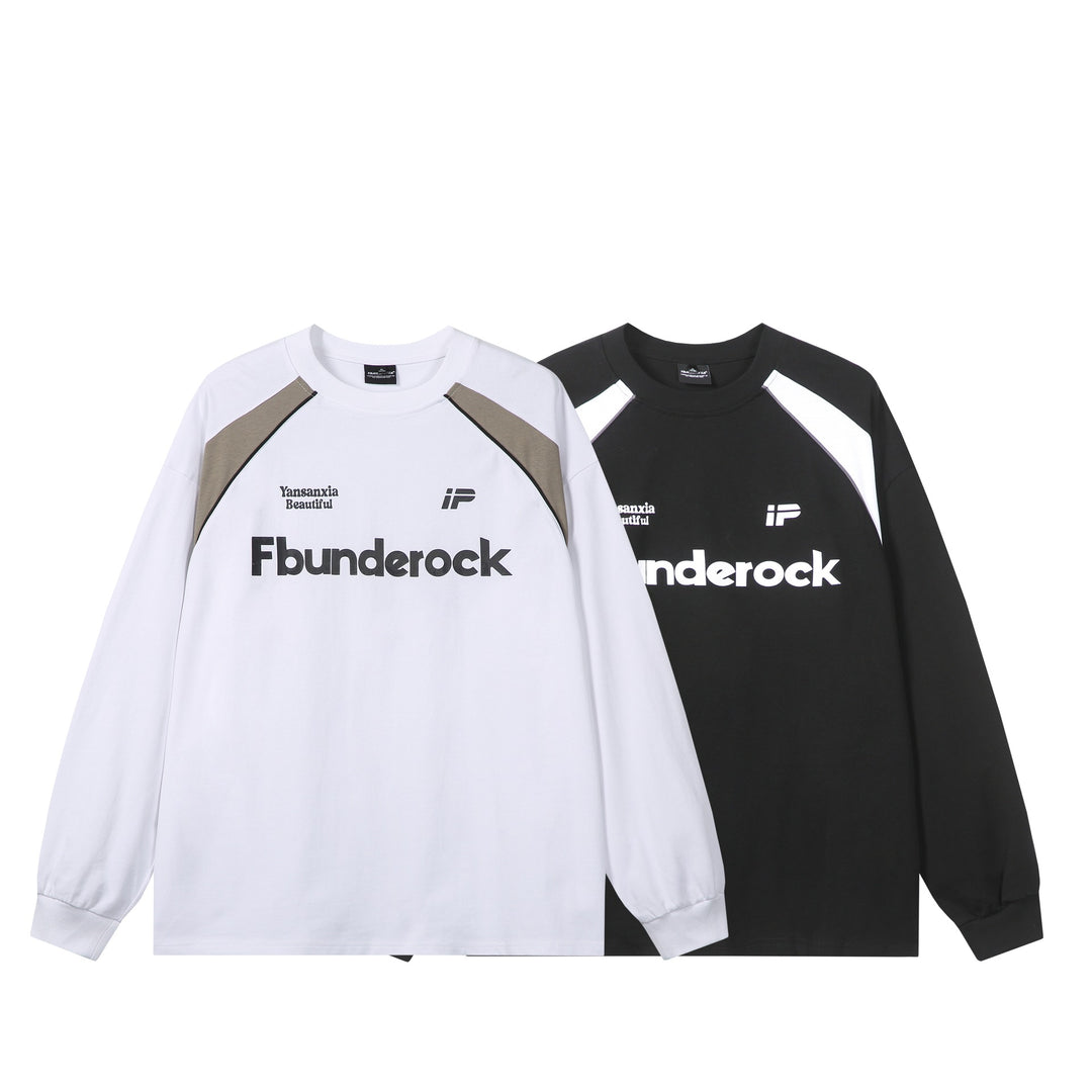 Unisex Oversize-Sweatshirt mit Raglan-Kontrasteinsätzen und großflächigem Frontprint Shop Nory