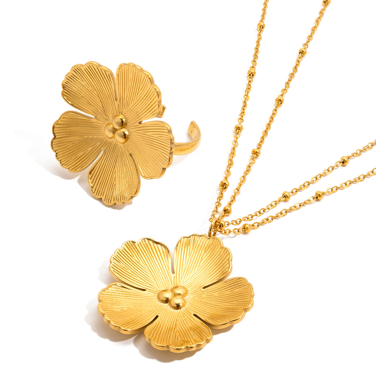 Damen Halskette im floralen Design mit erweiterbarem Edelstahlanhänger Shop Nory