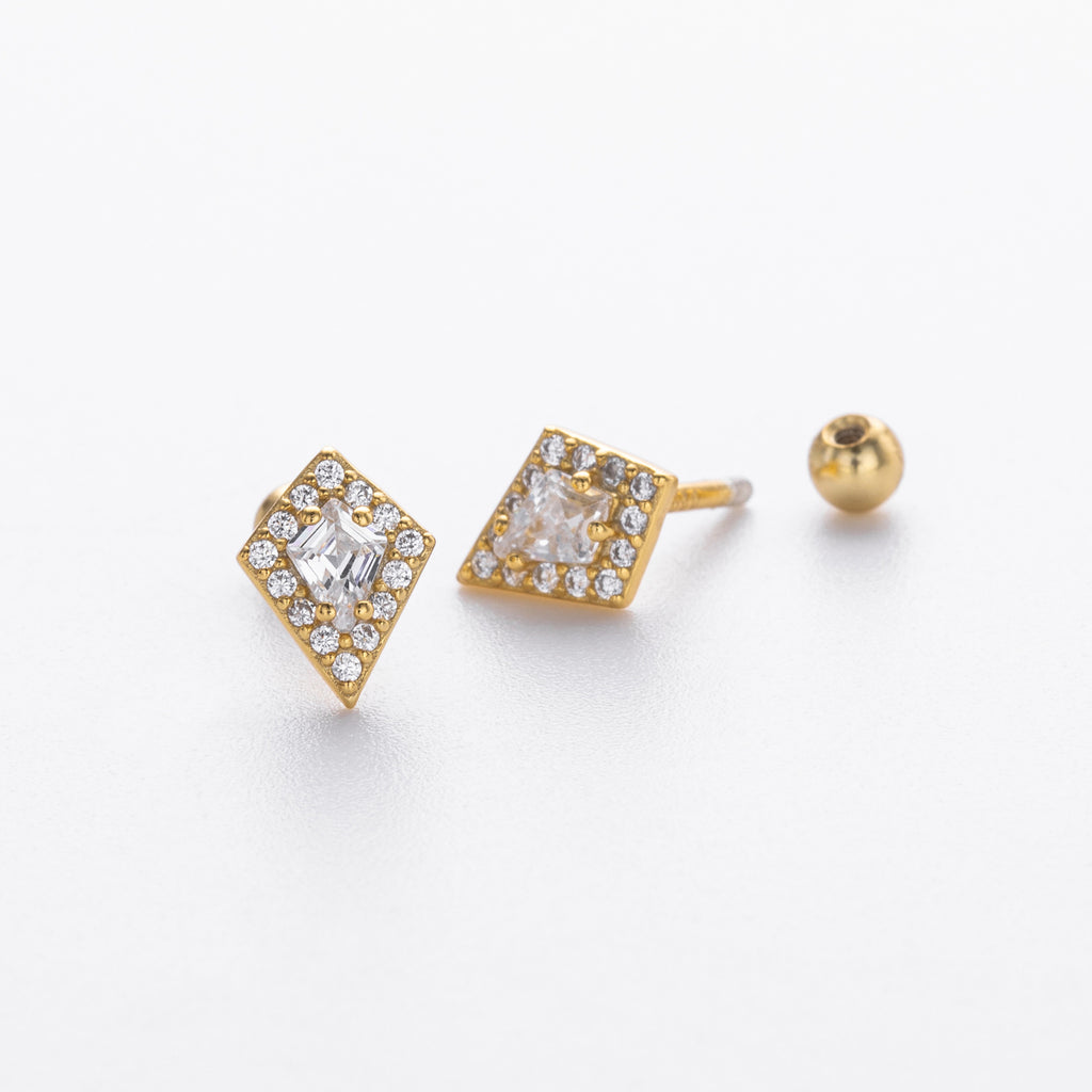 Damen Ohrstecker mit luxuriösem Zirkonbesatz aus hochwertigem 925 Sterling Silber Shop Nory