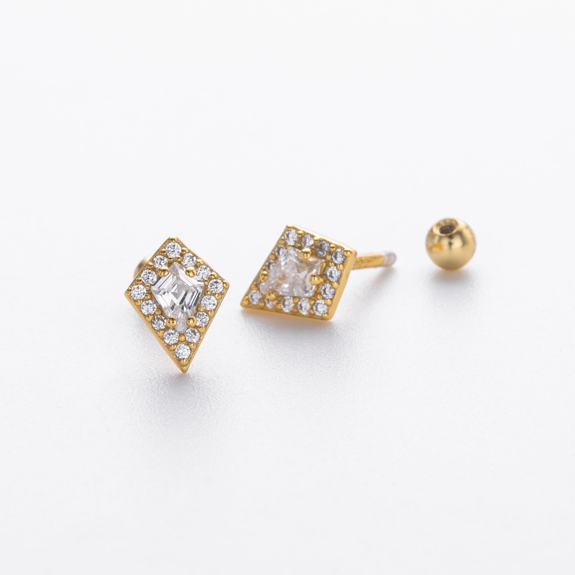 Damen Ohrstecker mit luxuriösem Zirkonbesatz aus hochwertigem 925 Sterling Silber Shop Nory