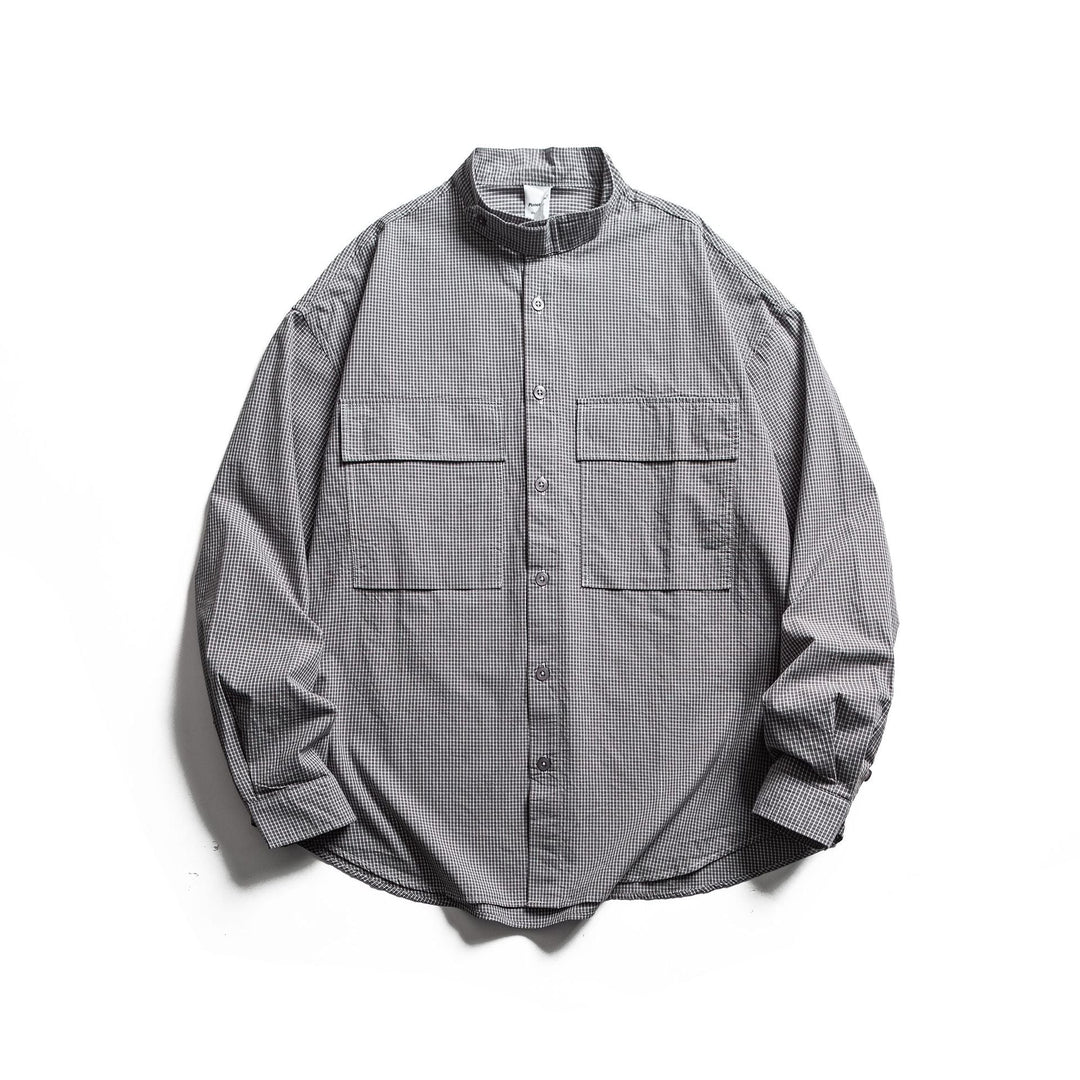Herren Karo-Hemdjacke mit Stehkragen und aufgesetzten Brusttaschen Shop Nory
