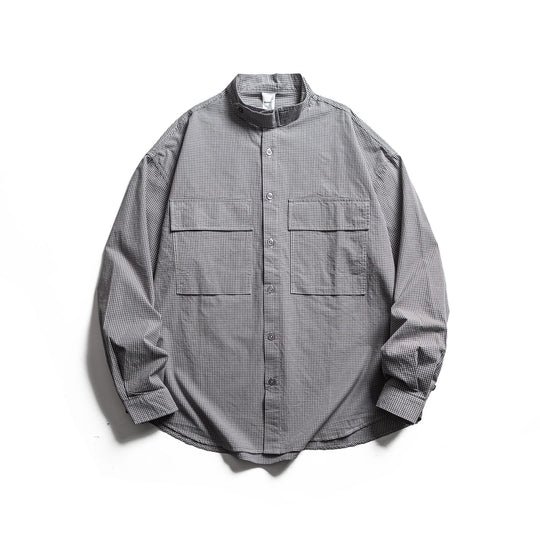Herren Karo-Hemdjacke mit Stehkragen und aufgesetzten Brusttaschen Shop Nory