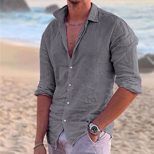 Herren Sommerliche Leinenhemd